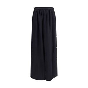 Kristina Ti Black Fleece Wool Long Women's Skirt